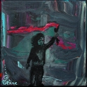 Schau hin... Acryl Misch-Fließtechnik auf Leinwand; 15 x 15 cm